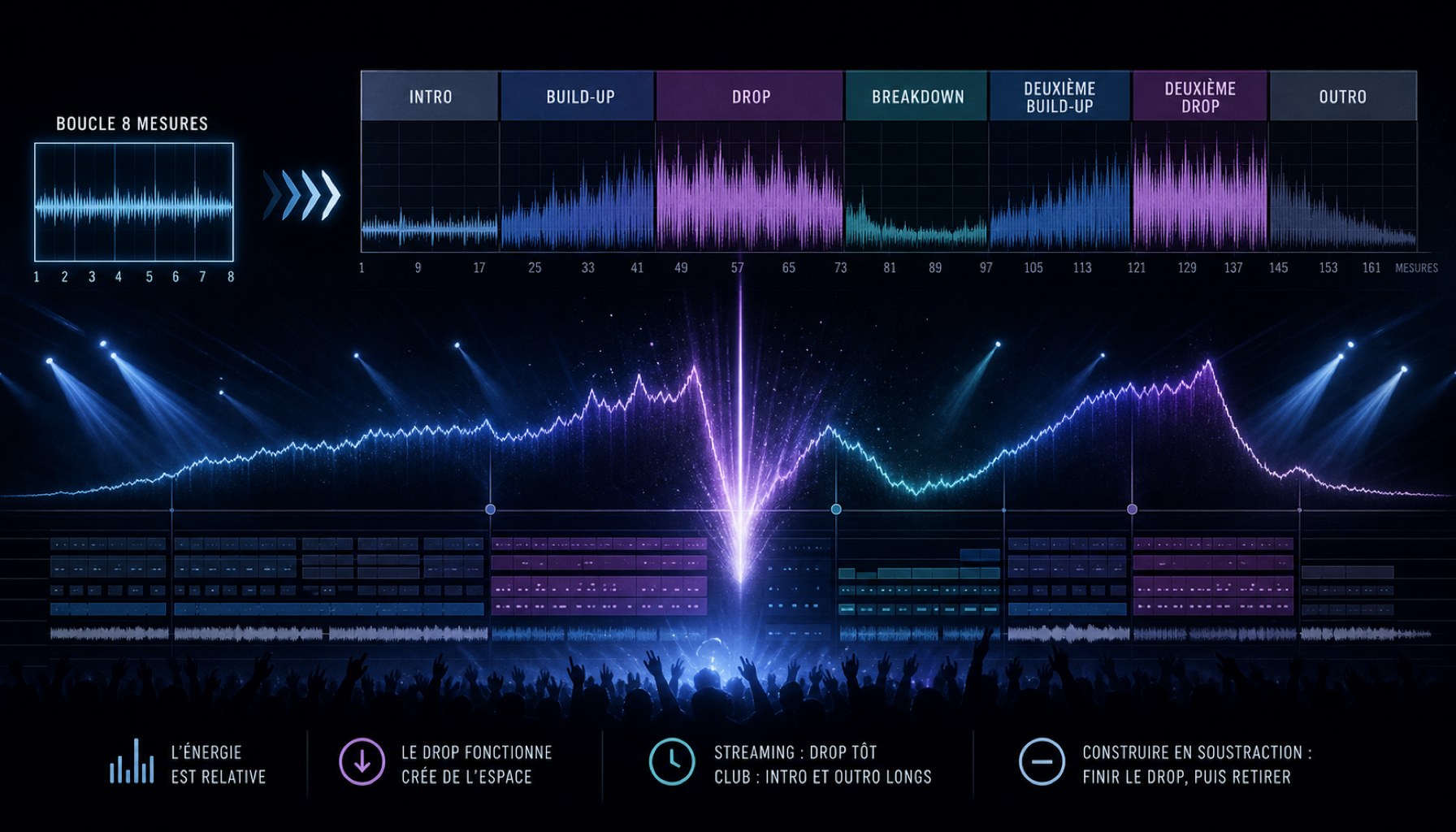 Arrangement EDM : Du boucle au morceau captivant