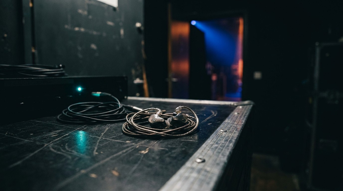 KI-generiertes Beitragsbild zum Artikel In-Ear-Monitoring Einstieg: 4 für Probe und Bühne